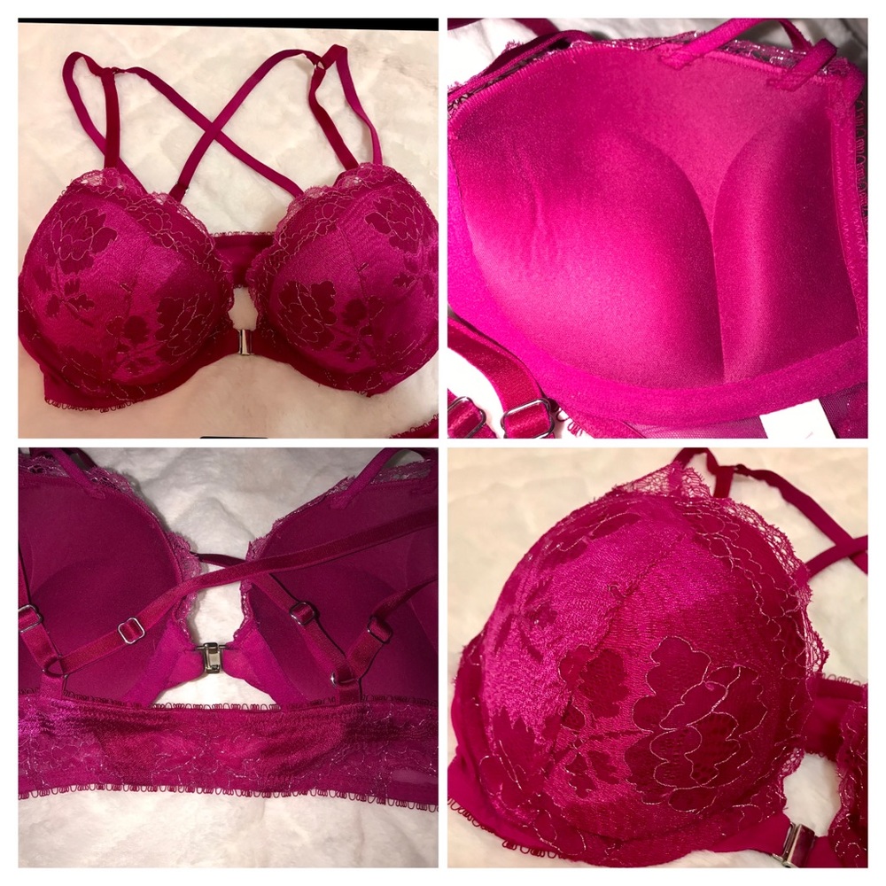 Rare Raspberry Sparkly Lingerie Set *PRICE FIRM* - Picture 4 of 7